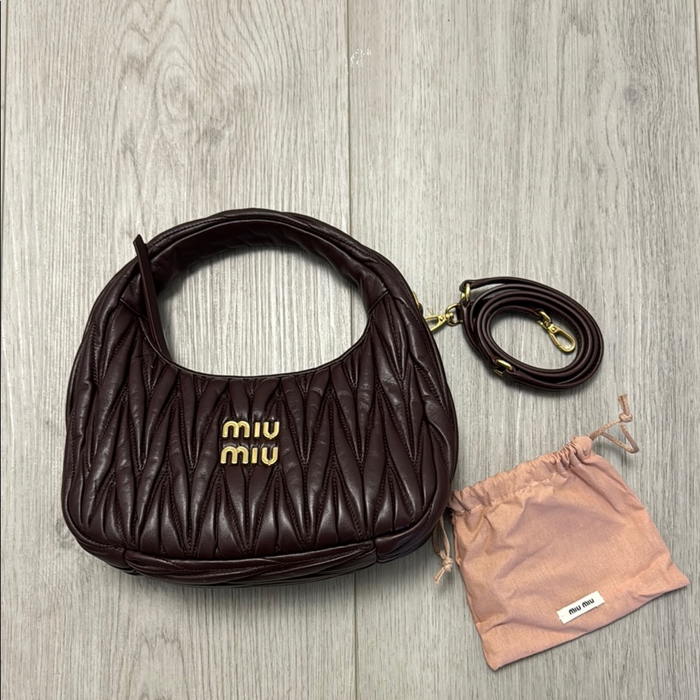 Miu Miu Brown Quilted Leather Bag